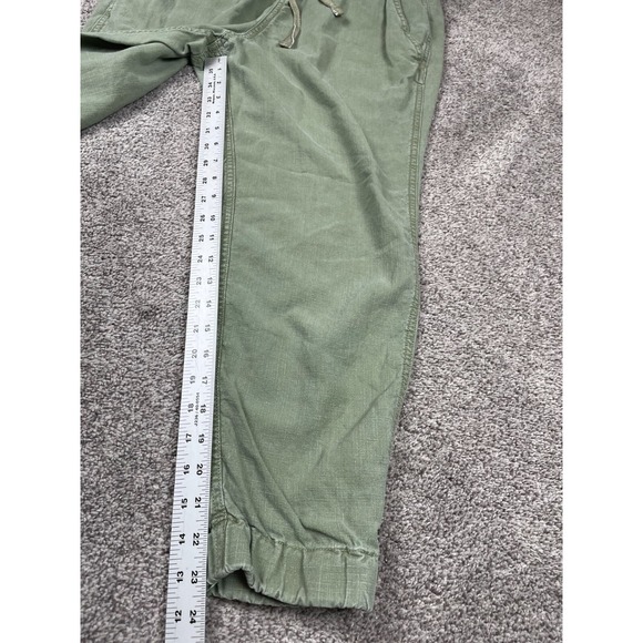 J Crew Pants Womens 10 Olive Woven Ankle Military Army Earthy Minimal Elastic - Picture 7 of 9